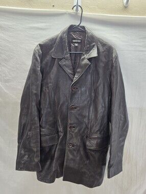 Vintage Country Road Men's Medium Brown Leather Jacket